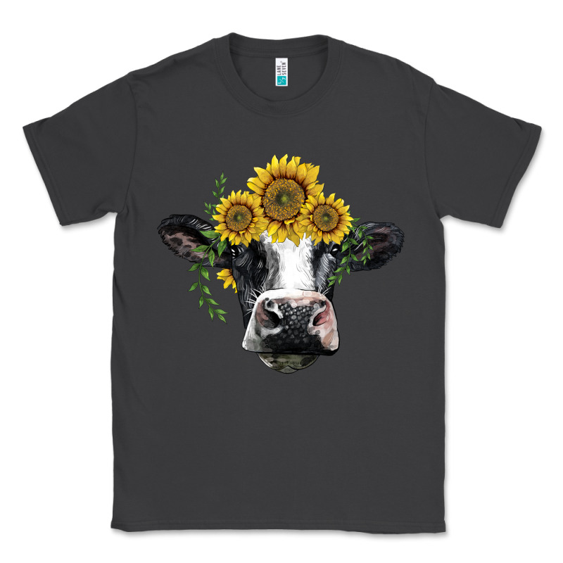 Holstein Cow With Sunflower Classic Tee by BarkalooDesign | Teevron