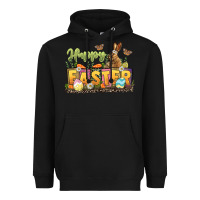Black Happy Easter Heavyweight Hoodie - LillyAllenDesigns