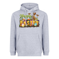 Heather Grey Happy Easter Heavyweight Hoodie - LillyAllenDesigns