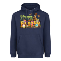 Navy Happy Easter Heavyweight Hoodie - LillyAllenDesigns