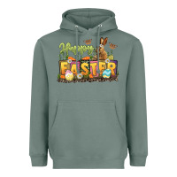 Sage Happy Easter Heavyweight Hoodie - LillyAllenDesigns