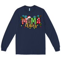 Navy mama claus Long Sleeve Tee - texasbilliewilder