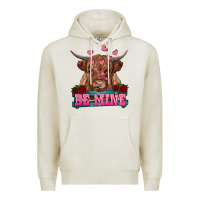 Oatmeal Heather be mine highland cow Premium Hoodie - RanaPortraitStore