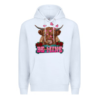 White be mine highland cow Premium Hoodie - RanaPortraitStore