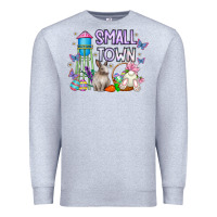 Heather Grey Small Town Easter Day Premium Sweatshirt - CowhideDigitalArt