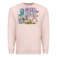 Pale Pink Small Town Easter Day Premium Sweatshirt - CowhideDigitalArt