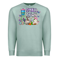 Seafoam Small Town Easter Day Premium Sweatshirt - CowhideDigitalArt