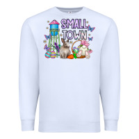 White Small Town Easter Day Premium Sweatshirt - CowhideDigitalArt