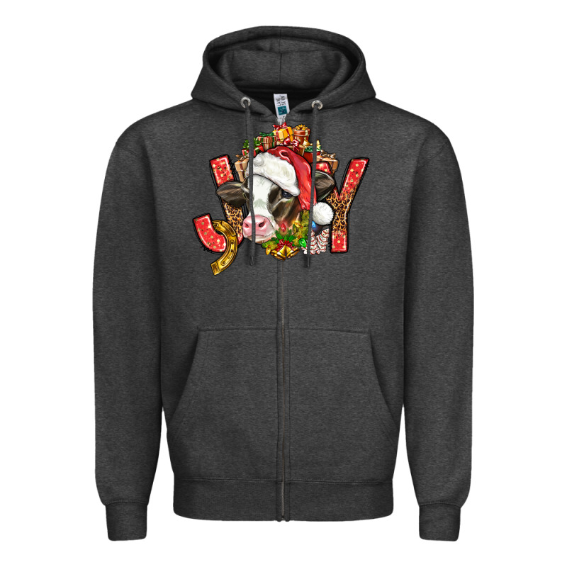 Joy Christmas With Cow Bbs Zipper Hoodie by BundleAndBundleShop | Teevron
