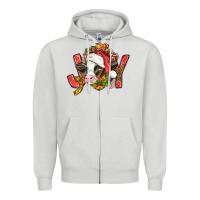 Dove Grey joy christmas with cow bbs Zipper Hoodie - BundleAndBundleShop