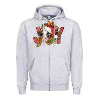 Heather Grey joy christmas with cow bbs Zipper Hoodie - BundleAndBundleShop