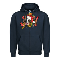 Navy joy christmas with cow bbs Zipper Hoodie - BundleAndBundleShop