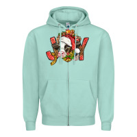 Seafoam joy christmas with cow bbs Zipper Hoodie - BundleAndBundleShop