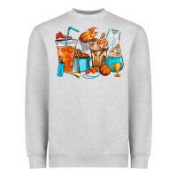 Heather Grey Basketball coffee cups Heavyweight Sweatshirt - HowdyJamesFarm