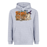 Heather Grey Stay Spooky Heavyweight Hoodie - CowhideDigitalArt