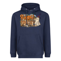Navy Stay Spooky Heavyweight Hoodie - CowhideDigitalArt