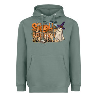 Sage Stay Spooky Heavyweight Hoodie - CowhideDigitalArt