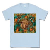 Dusty Blue Western Fall Cow Classic Tee - RanaPortraitStore