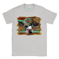 Moon Dust holstein cow with cap and leopard background Classic Tee - BarkalooDesign