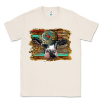 Natural holstein cow with cap and leopard background Classic Tee - BarkalooDesign