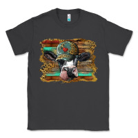 Smoke holstein cow with cap and leopard background Classic Tee - BarkalooDesign