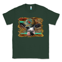 Sports Green holstein cow with cap and leopard background Classic Tee - BarkalooDesign