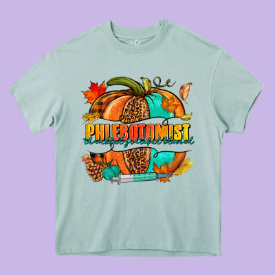 Phlebotomist Pumpkin Heavy Core Tee Designed By Nancycooperartshop