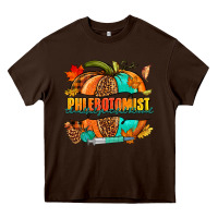 Chocolate Brown Phlebotomist pumpkin Heavy Core Tee - NancyCooperArtShop