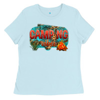 Baby Blue camping vibes Ladies Tee - NancyCooperArtShop