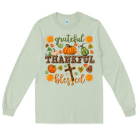 Matcha Grateful thankful blessed Long Sleeve Tee - NancyCooperArtShop