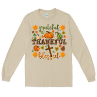 Mushroom Grateful thankful blessed Long Sleeve Tee - NancyCooperArtShop