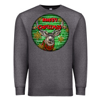 Charcoal Heather mule buck deer head christmas Premium Sweatshirt - LillyAllenDesigns