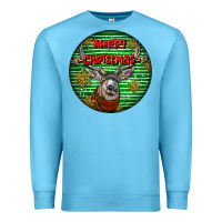 Ocean Blue mule buck deer head christmas Premium Sweatshirt - LillyAllenDesigns