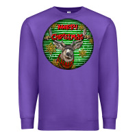 Purple mule buck deer head christmas Premium Sweatshirt - LillyAllenDesigns