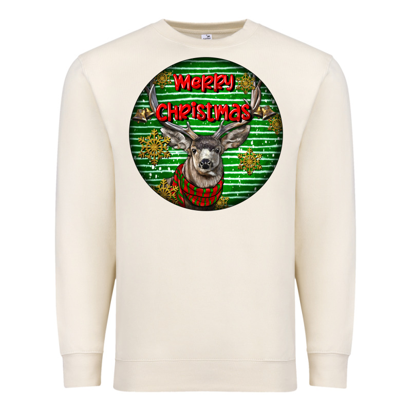 Mule Buck Deer Head Christmas Premium Sweatshirt by LillyAllenDesigns | Teevron