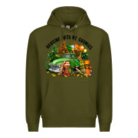 Army Green St. Patricks Day hanging with my gnomies Premium Hoodie - FaDigitalArtStudio
