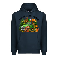 Navy St. Patricks Day hanging with my gnomies Premium Hoodie - FaDigitalArtStudio