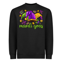 Black Mardi Gras with jester hat Heavyweight Sweatshirt - HowdyJamesFarm