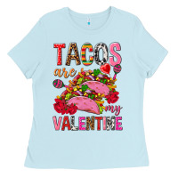 Baby Blue tacos are my valentine Ladies Tee - NancyCooperArtShop