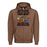 Chestnut Autism grizzlies Zipper Hoodie - FaDigitalArtStudio