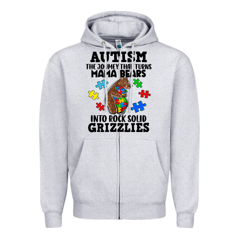 Autism Grizzlies Zipper Hoodie by FaDigitalArtStudio | Teevron