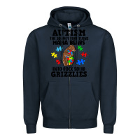 Navy Autism grizzlies Zipper Hoodie - FaDigitalArtStudio