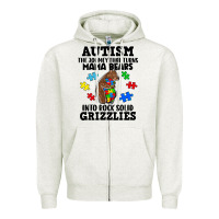 Oatmeal Heather Autism grizzlies Zipper Hoodie - FaDigitalArtStudio