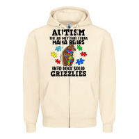 Sandshell Autism grizzlies Zipper Hoodie - FaDigitalArtStudio
