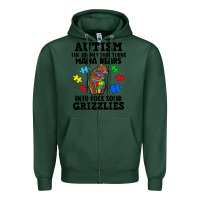 Sports Green Autism grizzlies Zipper Hoodie - FaDigitalArtStudio