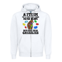 White Autism grizzlies Zipper Hoodie - FaDigitalArtStudio