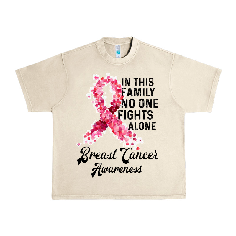 In This Family Fights Alone Breast Cancer Awareness Urban Heavy Tee by Bettercallsaul | Teevron