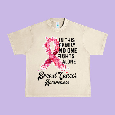 In This Family Fights Alone Breast Cancer Awareness Urban Heavy Tee Designed By Bettercallsaul