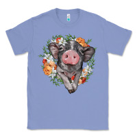 Colony Blue baby pig floral wreath Classic Tee - BarkalooDesign