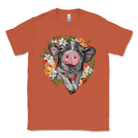 Copper baby pig floral wreath Classic Tee - BarkalooDesign
